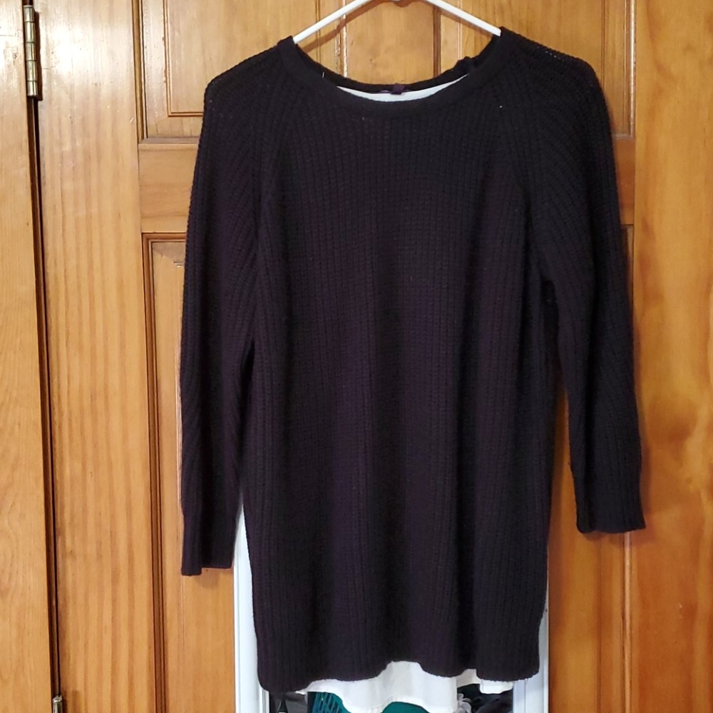 Black sweater with built in white shirt underneath